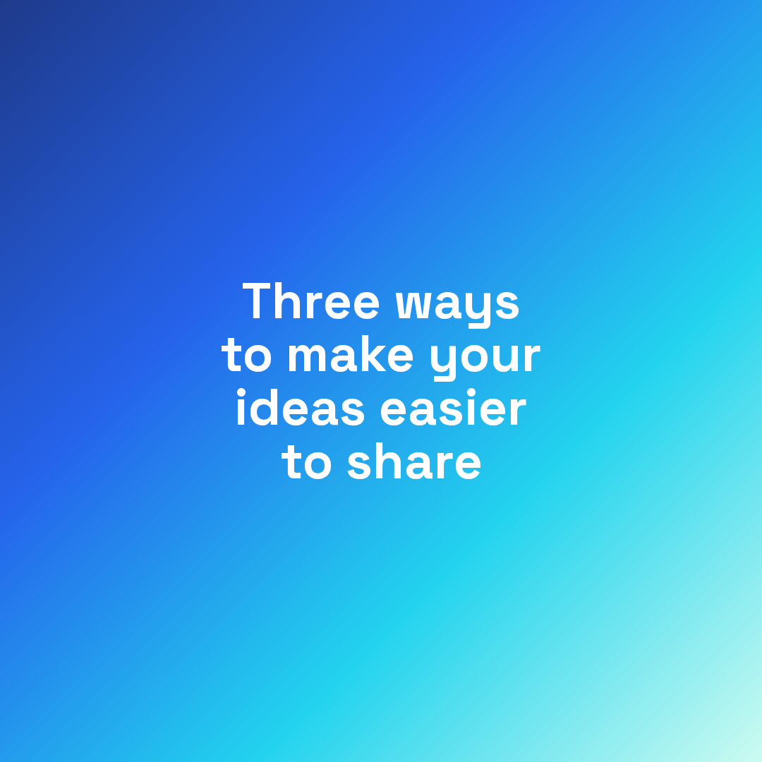 Square carousel opener card with white text over a blue and green gradient.