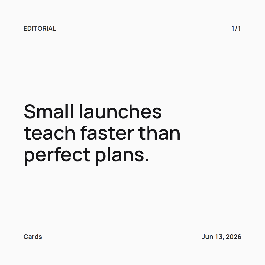 Minimal square social media quote card with black text on a white background.